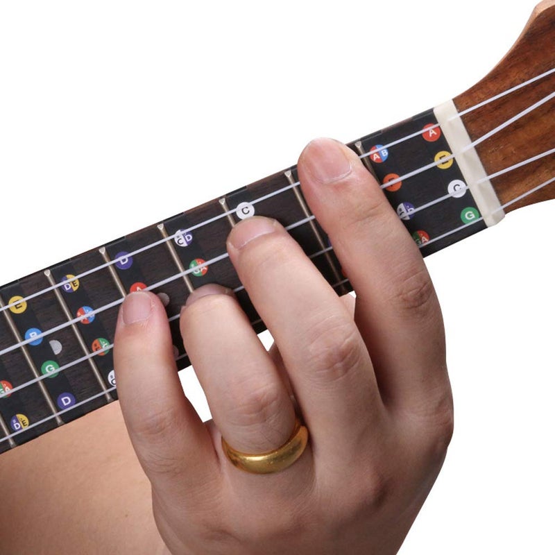 Koldot Ukulele Fretboard Stickers - Chord Fret Stickers & Note Sticker for Soprano, Concert & Tenor - Finger Guide for Ukulele Beginner 2PC - Image 4